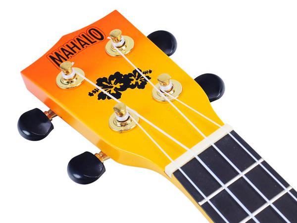 Ukulele "Hibiscus" inkl. Tasche, orange burst